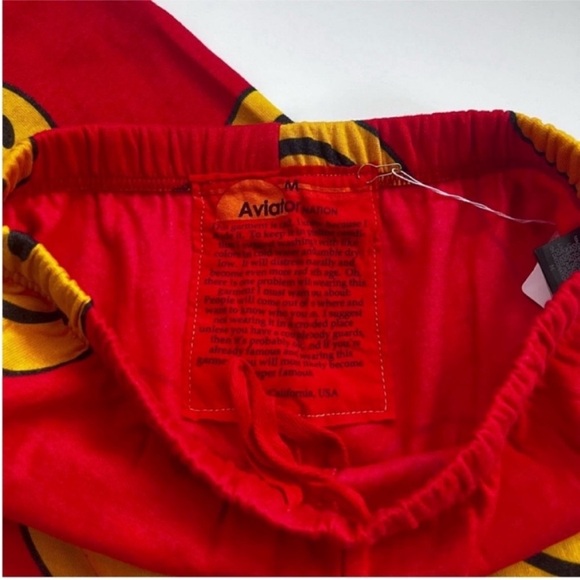Aviator Nation Red Smiley Joggers Medium - Picture 3 of 8